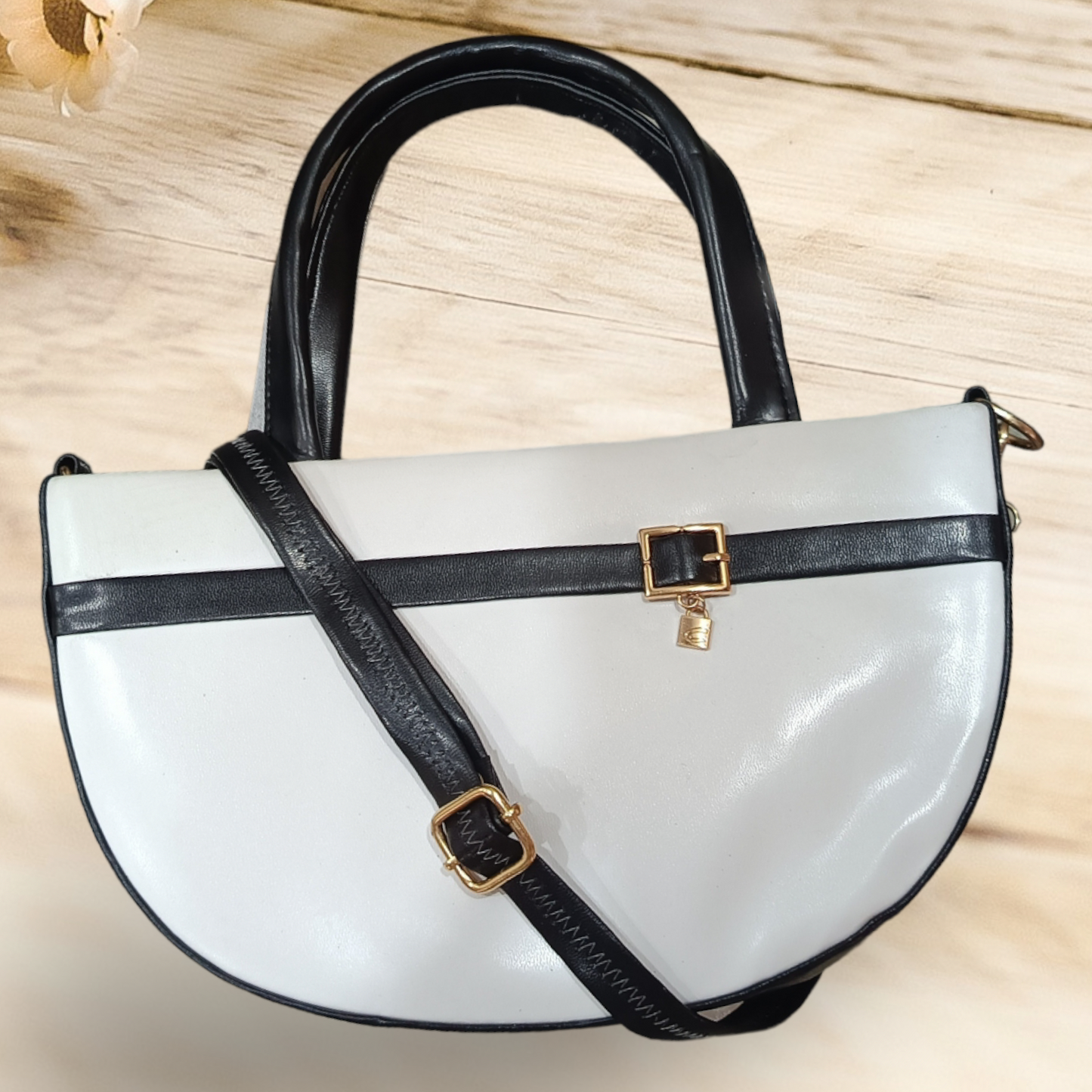 elegant looking office white color handbag
